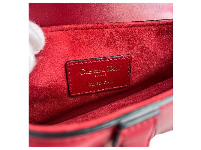 Dior Saddle Mini Ultrasmooth Kalbsleder Handtasche ohne Tragegurt Kirschrot - Ansicht 14