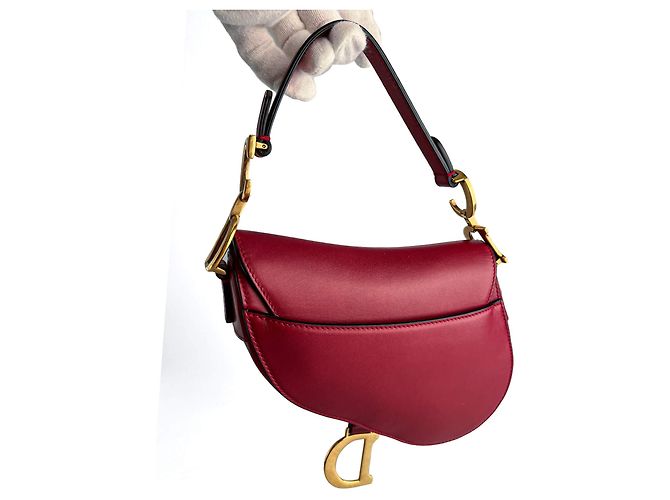 Dior Saddle Mini Ultrasmooth Kalbsleder Handtasche ohne Tragegurt Kirschrot - Ansicht 5