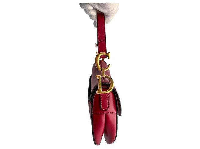 Dior Saddle Mini Ultrasmooth Kalbsleder Handtasche ohne Tragegurt Kirschrot - Ansicht 6