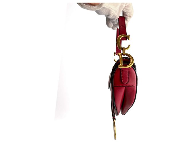 Dior Saddle Mini Ultrasmooth Kalbsleder Handtasche ohne Tragegurt Kirschrot - Ansicht 7