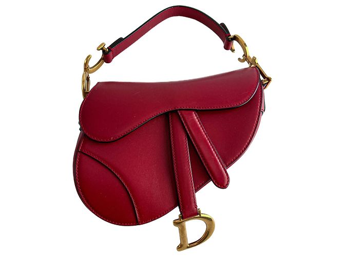 Dior Saddle Mini Ultrasmooth Kalbsleder Handtasche ohne Tragegurt Kirschrot - Ansicht 8