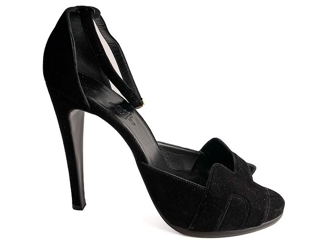 Hermès Sandali in velluto Holy 105 neri Nero - vista 6