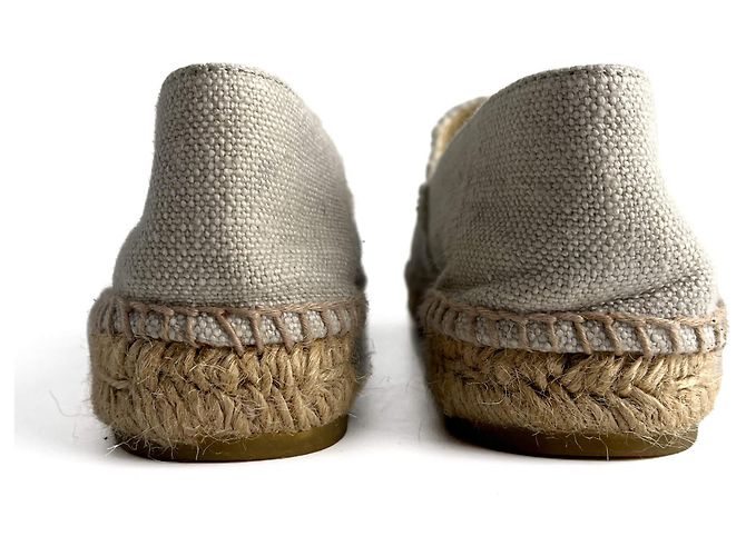 Timeless Chanel Espadrilla piatta in cotone con pattina e punta cap 40 Nero & Bianco - vista 9