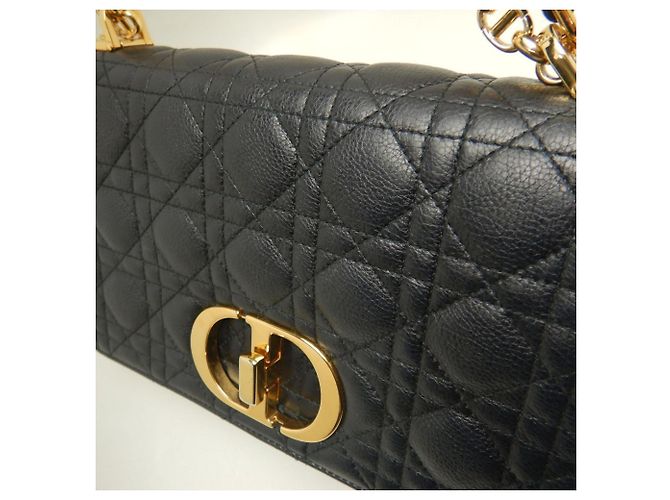 Borsa a Spalla Caro Medium Cannage di Christian Dior Nero - vista 10