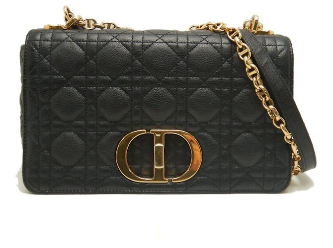 Borsa a Spalla Caro Medium Cannage di Christian Dior Nero - vista 2