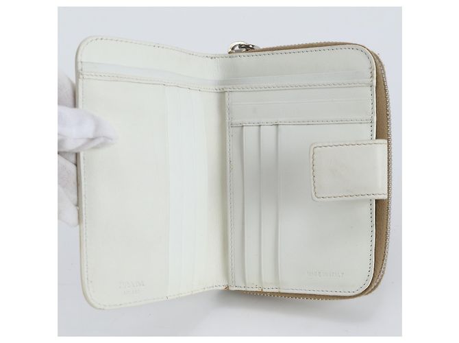 Prada Logo Jacquard Leder Bi-Fold Geldbörse - vue 3