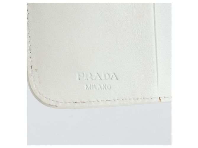 Prada Logo Jacquard Leder Bi-Fold Geldbörse - vue 6