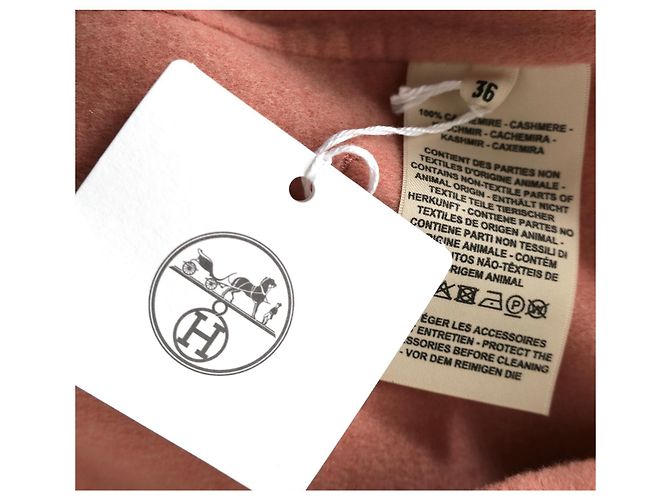 Hermès Capa de cachemira de doble cara en cuarzo rosa Hermes - vista 8