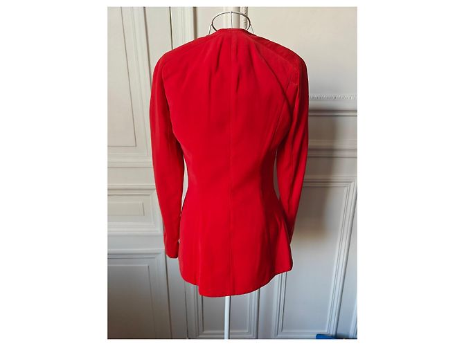 Thierry Mugler Giacca Mugler rossa con zip Rosso - vista 3