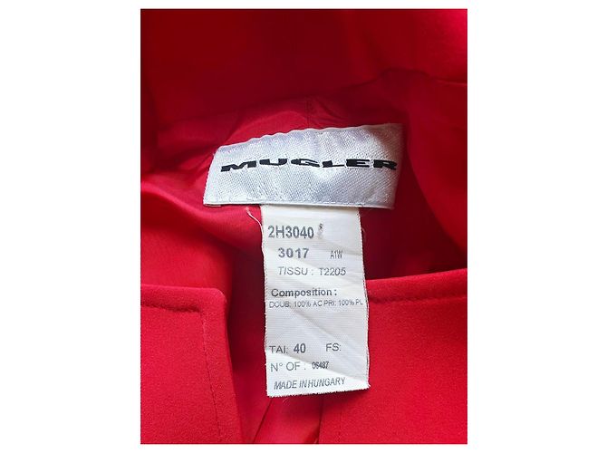 Thierry Mugler Giacca Mugler rossa con zip Rosso - vista 4