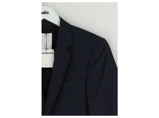 Sandro Navy wool jacket Navy blue - view 3