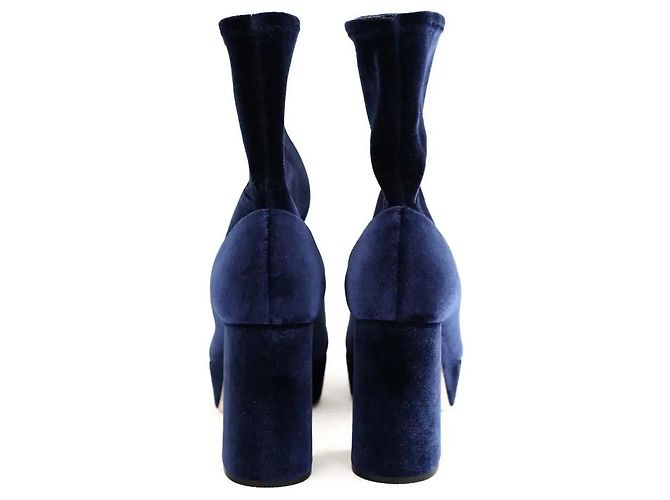 Miu Miu Stivali in velluto blu - vista 2