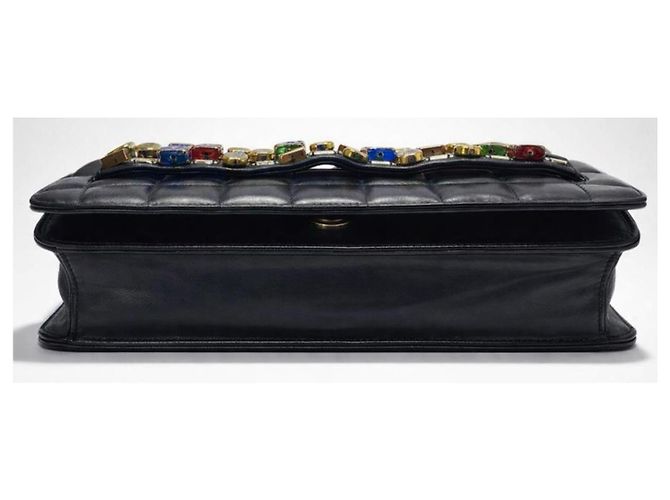 Clutch Minaudière Gioiello Nero Byzance 11A di Chanel Multicolore D'oro Gold hardware - vista 11