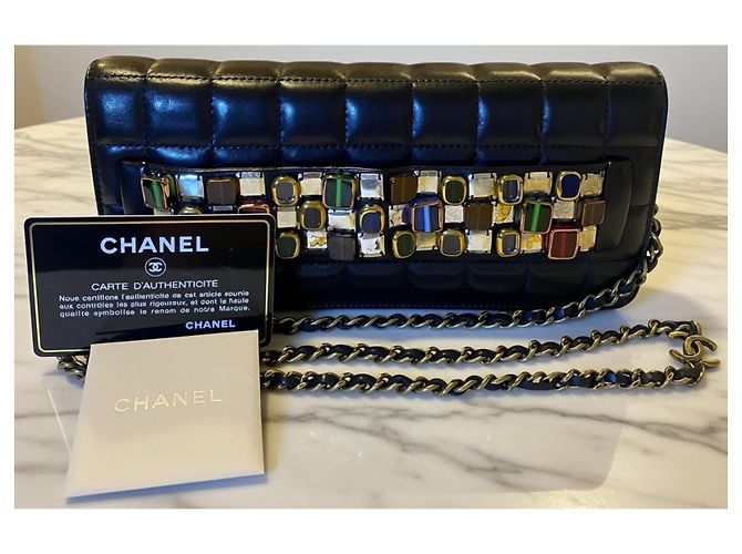 Clutch Minaudière Gioiello Nero Byzance 11A di Chanel Multicolore D'oro Gold hardware - vista 2