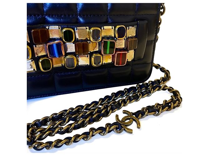 Clutch Minaudière Gioiello Nero Byzance 11A di Chanel Multicolore D'oro Gold hardware - vista 3