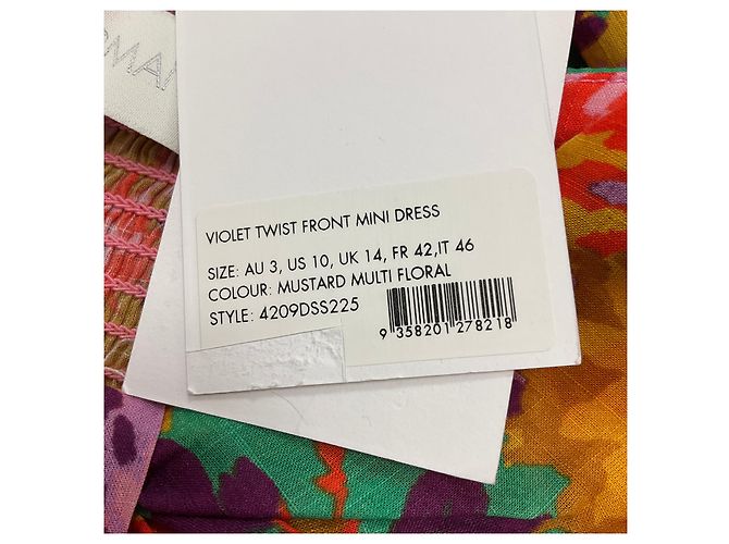 Abito Mini Multicolore a Fiori Viola con Twist Front di Zimmermann - vista 5