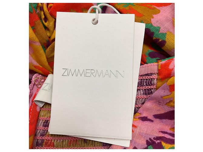 Abito Mini Multicolore a Fiori Viola con Twist Front di Zimmermann - vista 6
