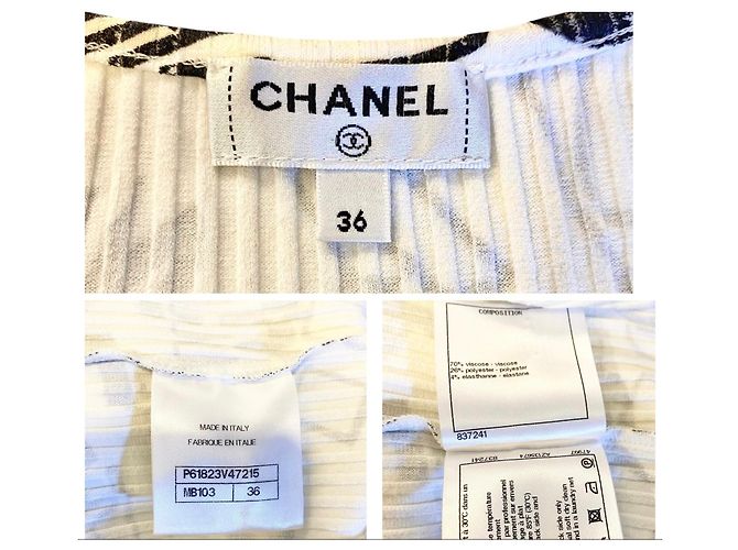Chanel 19A París-Nueva York Egipto Graffiti Top Blusa FR 36 Negro Blanco - vista 7