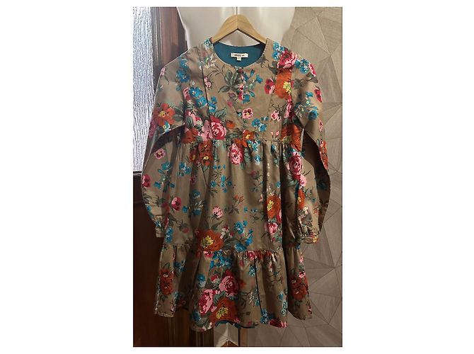 Abito bambina fantasia floreale Kenzo Kids Marrone Rosa Rosso Blu Multicolore Verde Arancione - vista 2