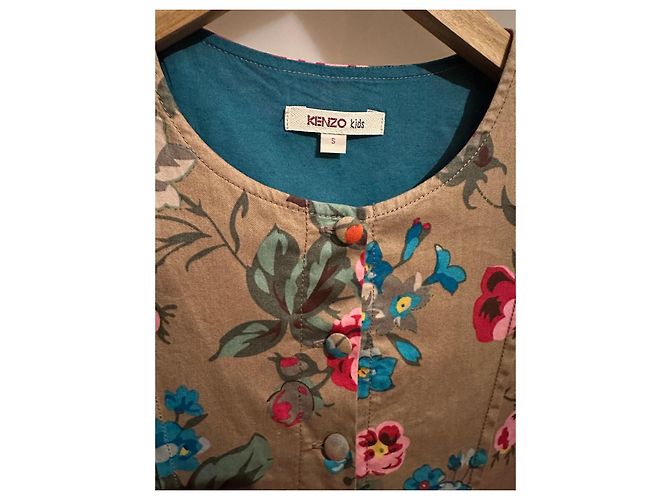 Abito bambina fantasia floreale Kenzo Kids Marrone Rosa Rosso Blu Multicolore Verde Arancione - vista 4