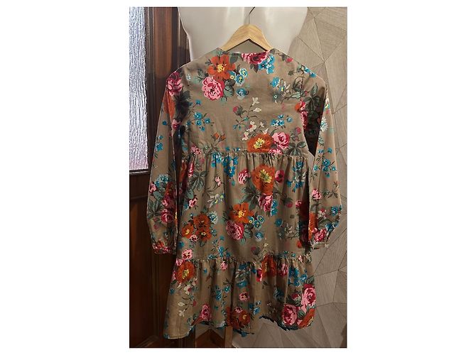 Abito bambina fantasia floreale Kenzo Kids Marrone Rosa Rosso Blu Multicolore Verde Arancione - vista 5