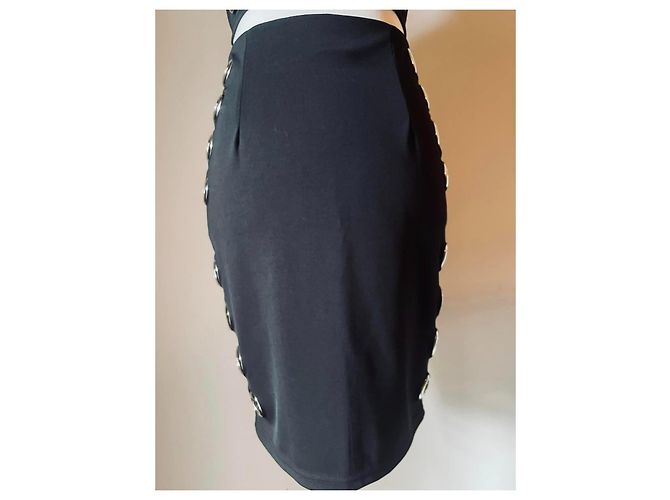 Autre Marque Conjunto fabuloso saia top ANDREA MORANDO preto com tachas prateadas - vista 8