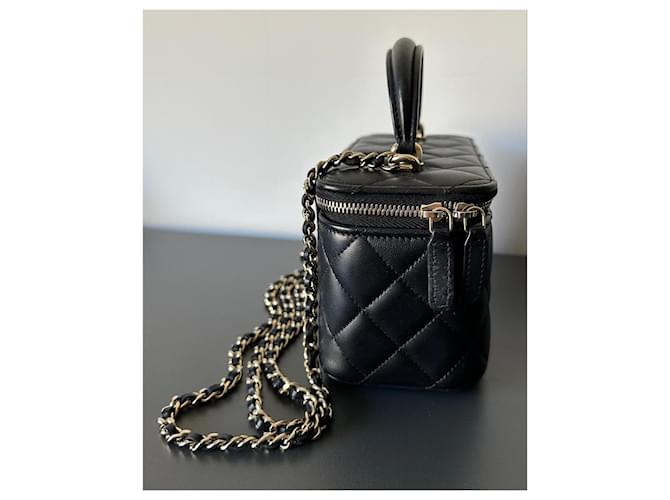 Vanity Beauty Case Chanel in Pelle di Agnello Nera Nero - vista 4