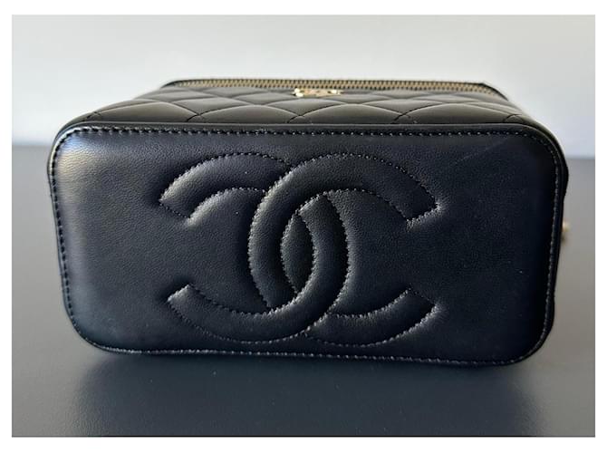 Vanity Beauty Case Chanel in Pelle di Agnello Nera Nero - vista 6