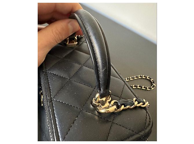 Vanity Beauty Case Chanel in Pelle di Agnello Nera Nero - vista 7