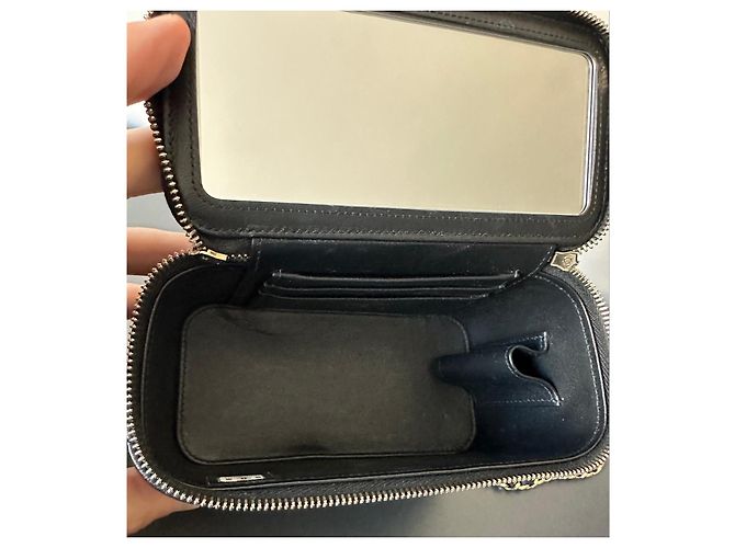 Vanity Beauty Case Chanel in Pelle di Agnello Nera Nero - vista 9