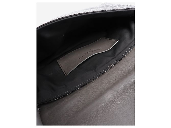 Brunello Cucinelli Clutch con perline argentate - vista 5