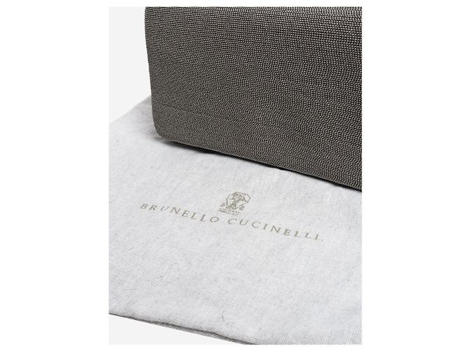 Brunello Cucinelli Clutch con perline argentate - vista 7