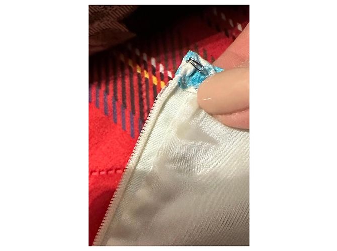Autre Marque Novo vestido de verão de seda por Rebecca Moses Branco Turquesa - vista 10
