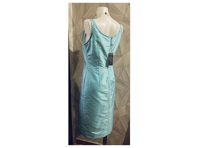 Autre Marque Novo vestido de verão de seda por Rebecca Moses Branco Turquesa - vista 3