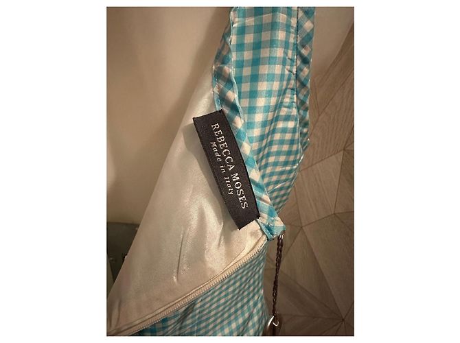 Autre Marque Novo vestido de verão de seda por Rebecca Moses Branco Turquesa - vista 8