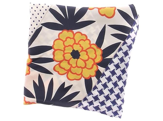Pierre Louis Mascia Foulard multicolore in seta Blu navy - vista 2