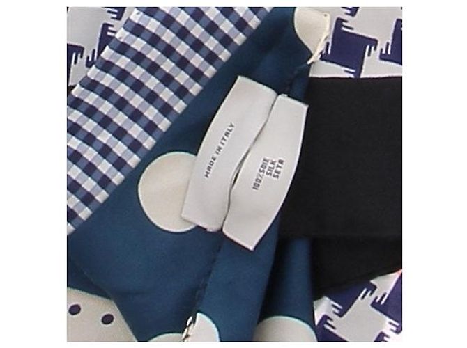 Pierre Louis Mascia Foulard multicolore in seta Blu navy - vista 3