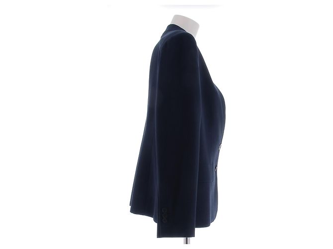 Hermès Blazer blu navy con spalline - vista 3