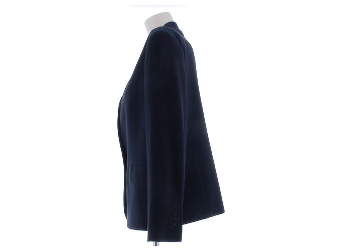 Hermès Blazer blu navy con spalline - vista 4