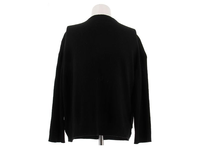 Lanvin Cardigan noir en poulain et en laine - vue 2