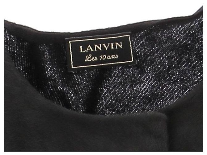 Lanvin Cardigan noir en poulain et en laine - vue 5