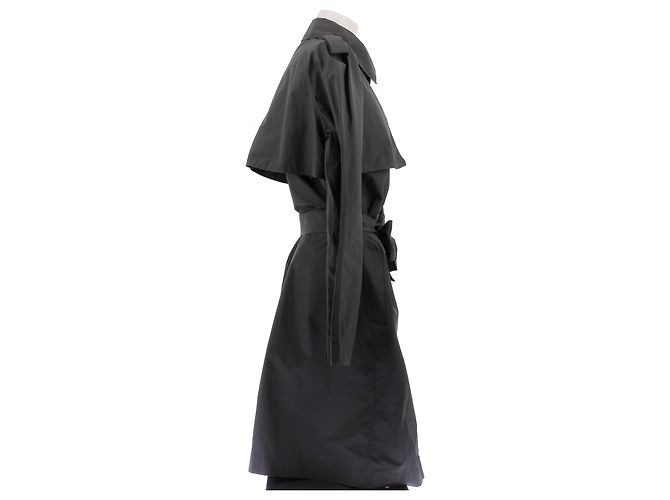 Lanvin Trench largo gris antracita de algodón - vista 3