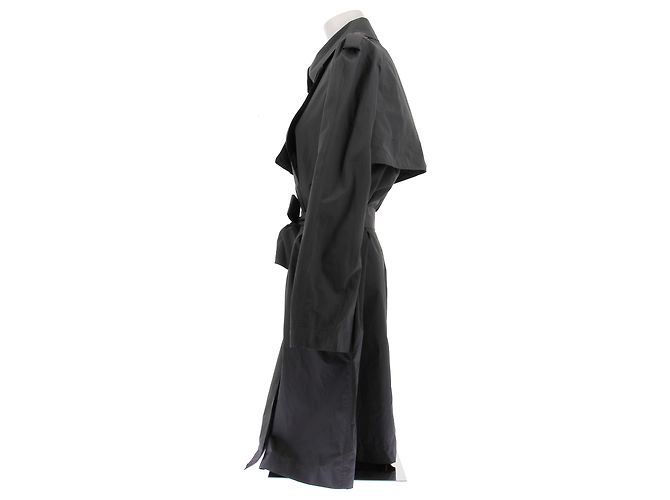 Lanvin Trench largo gris antracita de algodón - vista 4