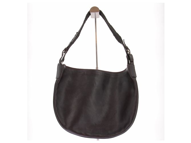Gucci Borsa a tracolla in pelle marrone scuro - vista 2