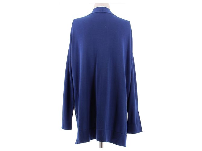 Hermès Cardigan azul de algodão e seda com decote em V - vista 2