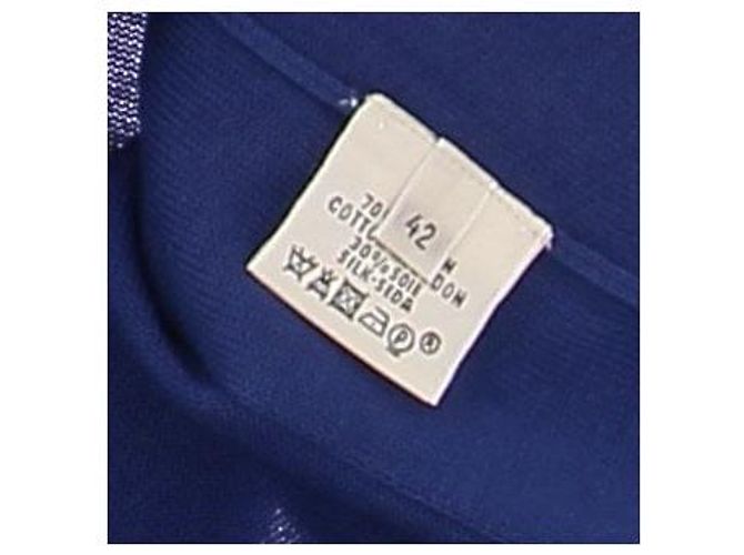 Hermès Cardigan azul de algodão e seda com decote em V - vista 6