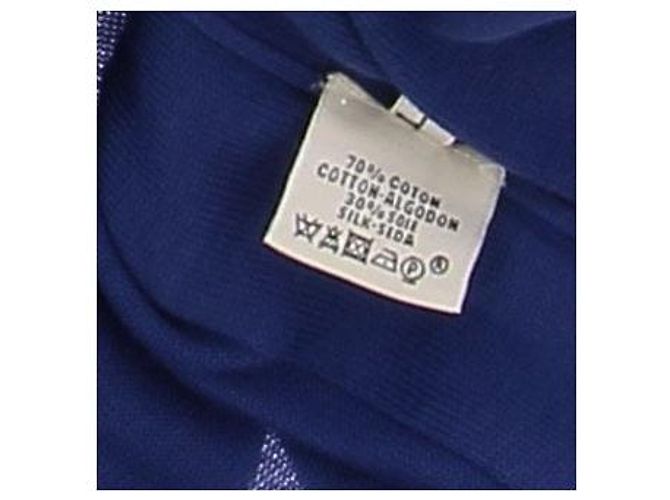 Hermès Cardigan azul de algodão e seda com decote em V - vista 7
