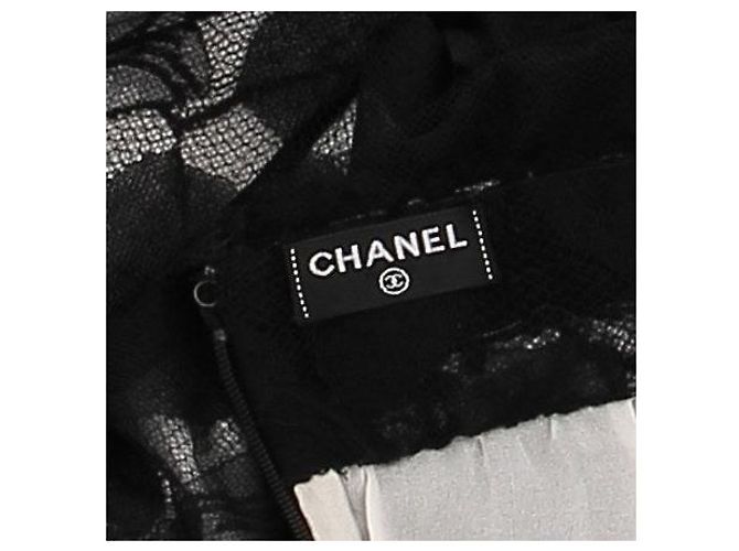 Chanel Schwarzes langes Spitzenkleid - Ansicht 5