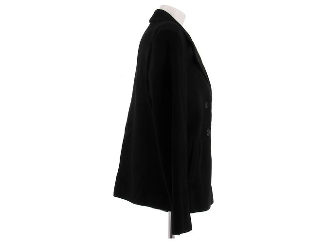Gucci Abrigo corto negro de lana y cachemira - vista 3