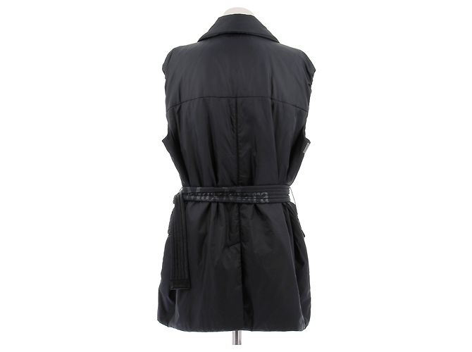 Max Mara short sleeveless navy wool parka Navy blue - view 2